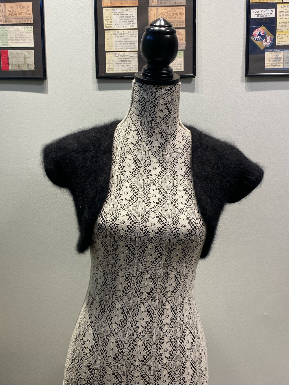 Jacob Black Fuzzy Short-Sleeve Shrug